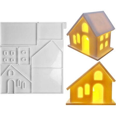 Nexoria 3D Silikonform Haus für Kerzenhalter, Gips, Seifen und Kunsthandwerk