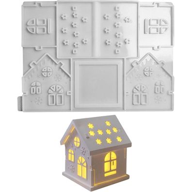 Nexoria 3D Silikonform Haus Gießform Kerzenhalter für Gips, Kerzen, Seifen und
