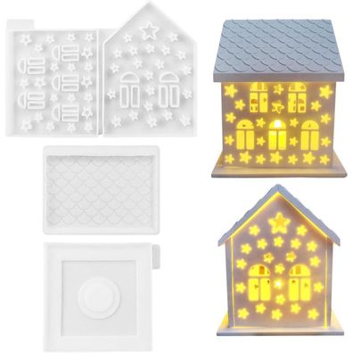 Nexoria 3D Silikonform Haus Gießform Kerzenhalter für Gips, Kerzen, Seifen und