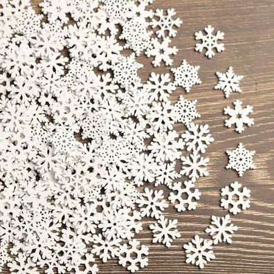 ToBeIT Mini Schneeflocken Holzdeko 200 Stück - Perfekt für DIY Basteln und