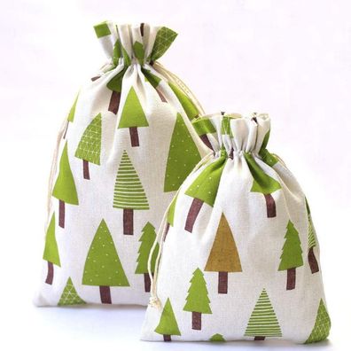 Herzwild Baumwollsäckchen mit Weihnachtsbaum-Motiven, 16 Stück, 17x23cm