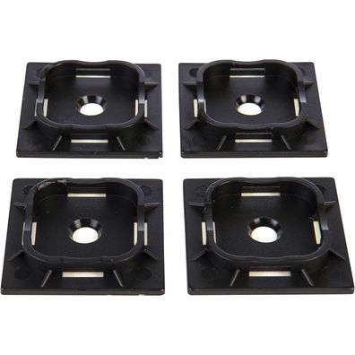 Gocableties Kabelbinder-Sockel Schwarz, selbstklebend, 40 mm x 40 mm, 100 Stück