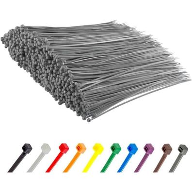 Gocableties Kabelbinder 1000 Stück, 300 mm x 4,8 mm, Silber/Grau, 22,2 kg