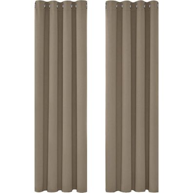 Deconovo 1 Paar Thermovorhänge mit Ösen, Verdunkelung, Wärmeisolierend, Kaki