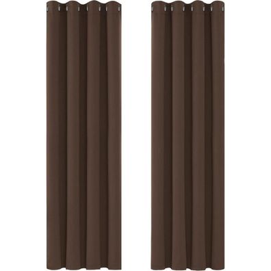 Deconovo Verdunkelungsvorhänge 2er Set, Braun, 229x117cm, Kälteschutz