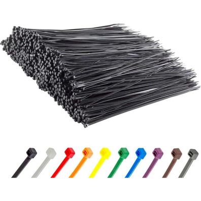 Gocableties Kabelbinder 1000 Stück Schwarz, 300 mm x 3,6 mm, UV Beständig