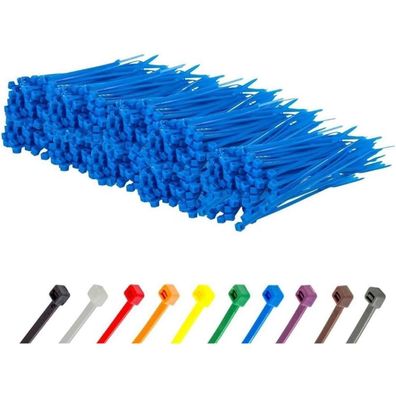 Gocableties Kabelbinder Blau, 100mm x 2,5mm, 1000 Stück, 8,1 kg Zugfestigkeit
