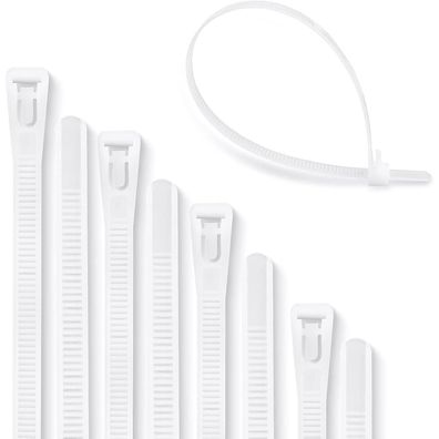 Meccion Wiederverwendbare Kabelbinder 100 Stück, UV-Beständig, Starkes Nylon