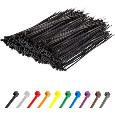 Gocableties Kabelbinder 1000 Stück Schwarz, 200 mm x 4,8 mm, 22,2 kg