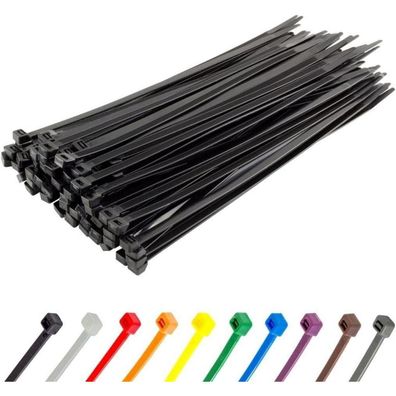 Gocableties Kabelbinder Schwarz, 200 mm x 7,6 mm, 100 Stück, 54,4 kg