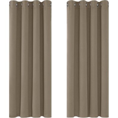 Deconovo Verdunkelungsvorhang Gardine 138x168 cm (2er Set) Taupe