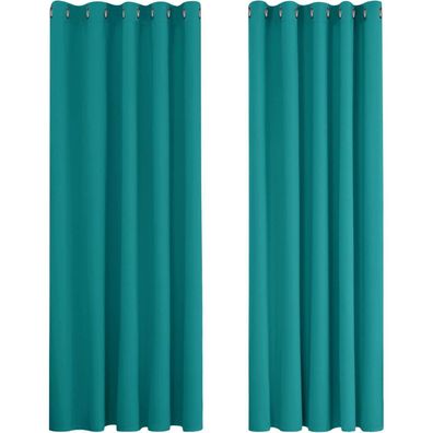 Deconovo Verdunkelungsgardinen 2er-Pack (H229 x B168 cm) Türkis