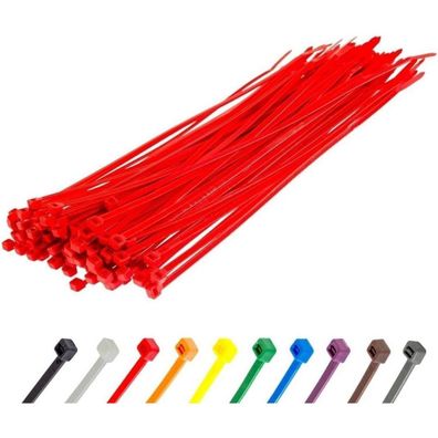 Gocableties Kabelbinder Rot, 300 mm x 4,8 mm, 100 Stück, UV Beständig, 22,2 kg