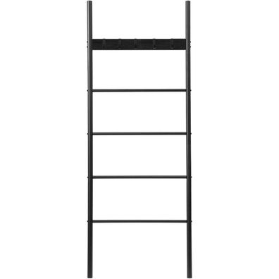 HOOBRO Handtuchleiter mit 5 abnehmbaren Haken, 60 x 177 cm, Schwarz