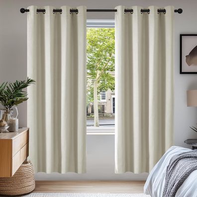 Deconovo Verdunkelungsvorhang Ösenvorhang Gardinen gegen Kälte für Wohnzimmer