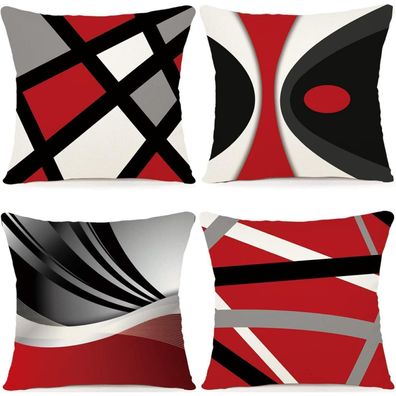 ZWJD Kissenbezug 4er Set 50x50 cm, Outdoor Dekokissen aus Leinen mit