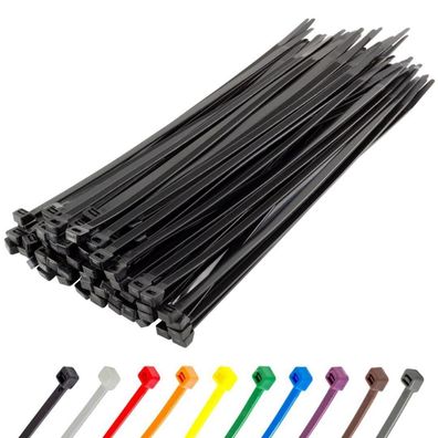 Gocableties Kabelbinder Schwarz 300 mm x 4,8 mm, 100 Stück, UV Beständig, 22,2