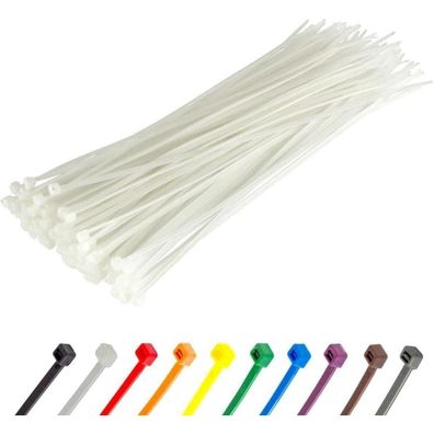 Gocableties Kabelbinder 100 Stück, Weiß/Naturfarben Transparent, 300 mm x 4,8