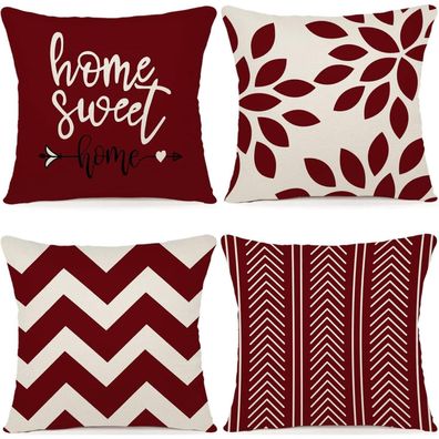ZWJD 4er Set Kissenbezüge 45x45 cm, Dekokissen Hüllen für Sofa, Bett, Garten