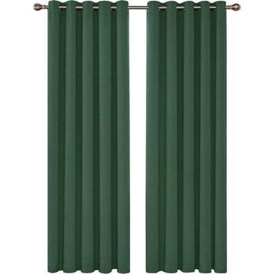 Deconovo Verdunkelungsvorhang mit Ösen, 2er Set, 229x168 cm, Waldgrün