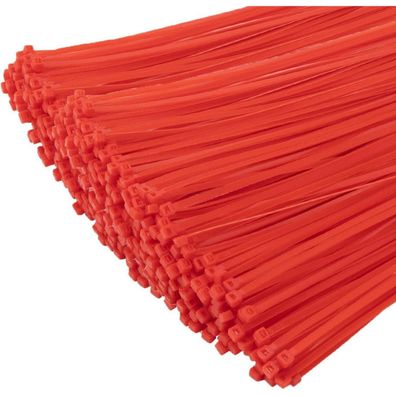 XINGO Kabelbinder Rot, 1000 Stück, 200mm x 4.8mm, 22,7 kg Zugfestigkeit