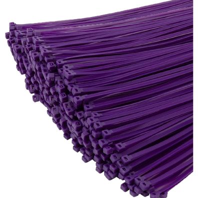 XINGO Kabelbinder Lila, 1000 Stück, 200mm x 4.8mm, 22,7 kg Zugfestigkeit