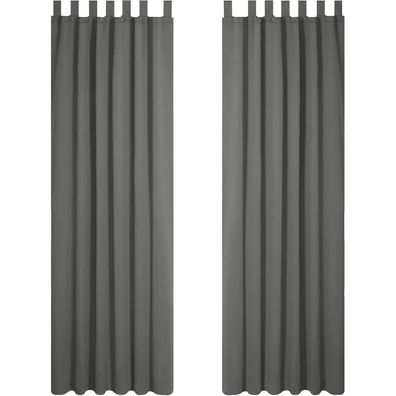 Deconovo Blickdichte Schlaufenschals 245x140 cm Hellgrau, 2er Set