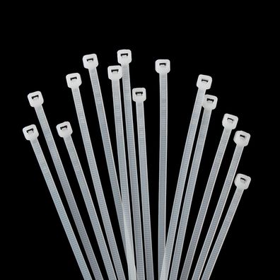 XINGO Kabelbinder Weiß, 1000 Stück, 200mm x 2,5mm, 8,1 kg Zugfestigkeit, UV