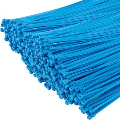 XINGO Kabelbinder Blau, 1000 Stück, 300mm x 4.8mm, 22,7 kg Zugfestigkeit