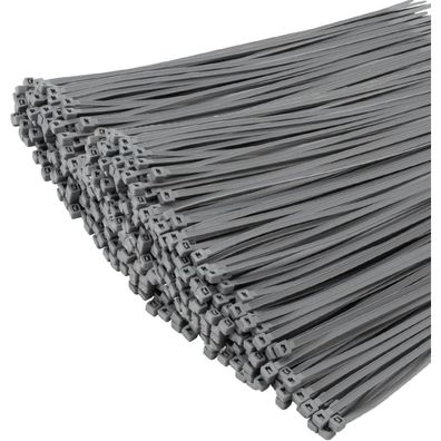 XINGO Kabelbinder Grau, 1000 Stück, 300mm x 4.8mm, 22,7 kg Zugfestigkeit