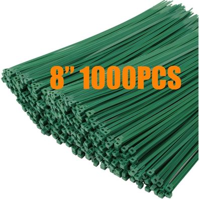 XINGO Kabelbinder Grün, 1000 Stück, 200mm x 4.8mm, 22,7 kg Zugfestigkeit