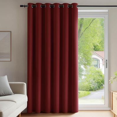 Deconovo Verdunkelungsvorhang mit Ösen, blickdicht, Thermovorhang, 280x200 cm