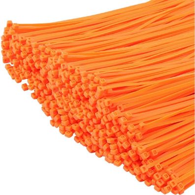 XINGO Kabelbinder Orange, 1000 Stück, 300mm x 4.8mm, UV-beständig, 22,7 kg