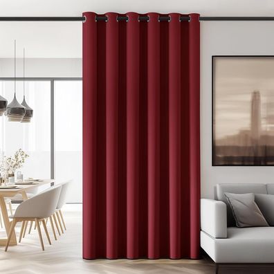 Deconovo Blickdichte Ösenvorhänge 214x203 cm Rot - Verdunkelung, Kälteschutz