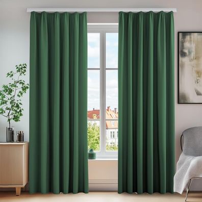 Deconovo Thermovorhang Gardinen mit Kräuselband, blickdicht, Lärmschutz