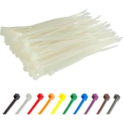 Gocableties Kabelbinder Weiß/Naturfarben Transparent, 150 mm x 3,6 mm, 100