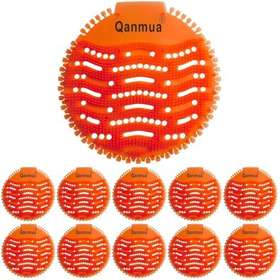 Qanmua 10 Urinalsiebe mit Duft - Orange Zitrus - 30 Tage Frischewirkung für