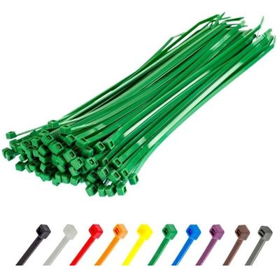 Gocableties Kabelbinder Grün, 370 mm x 4,8 mm, 100 Stück, UV Beständig, 22,2 kg