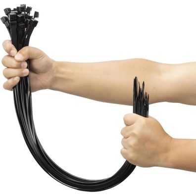 XINGO Kabelbinder Schwarz 100 Stück, 600mm x 9mm Breit, UV Beständig