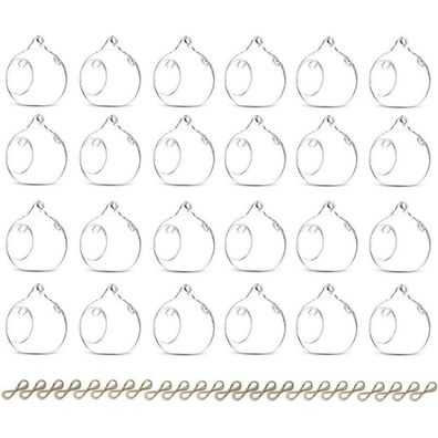 Sziqiqi 24x Hängende Glasball Kerzenständer 8cm Transparent für Hochzeit