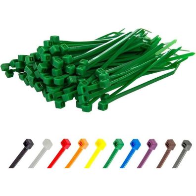 Gocableties Kabelbinder Grün, 100 Stück, 100 mm x 2,5 mm, 8,1 kg Zugfestigkeit