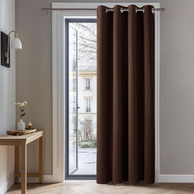 Deconovo Blickdichte Verdunkelungsvorhänge mit Ösen für Wohnzimmer, 214x132 cm