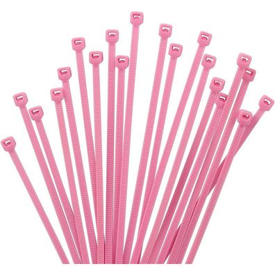 XINGO 1000 Stück Kabelbinder Rosa, 200mm x 2,5mm, 8,1 kg Zugfestigkeit, UV