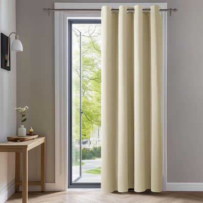 Deconovo Verdunkelungsgardinen mit Kälteschutz, 240x140 cm, Beige, 1 Stück