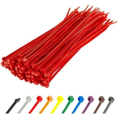 Gocableties Kabelbinder Rot, 300 mm x 3,6 mm, 100 Stück, UV Beständig, 18,2 kg