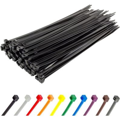 Gocableties Kabelbinder Schwarz, 300 mm x 7,6 mm, 100 Stück, extra stark, UV