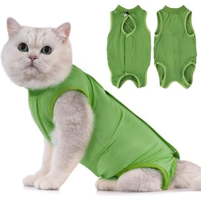 Avont Katzenbody nach OP Erholungsanzug Modal Recovery Suit für Katze, L-Grün