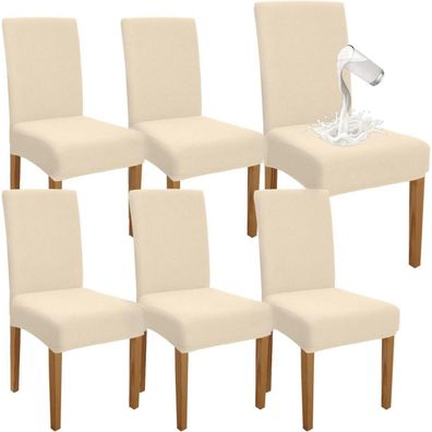 Granbest Premium Wasserdichte Esszimmerstuhl-Abdeckungen (6er Set, Beige)