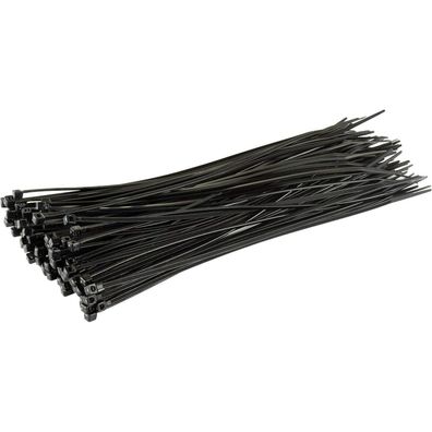 Gocableties Kabelbinder Schwarz 250mm x 2,5mm, 100 Stück, UV Beständig, 8,1 kg
