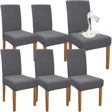 Granbest Premium Wasserdichte Esszimmerstuhlbezüge, 6er Set, Hellgrau